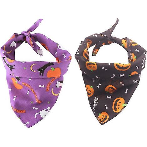 Lot de 2 bavoirs pour chien, cadeaux d'Halloween (1/3)