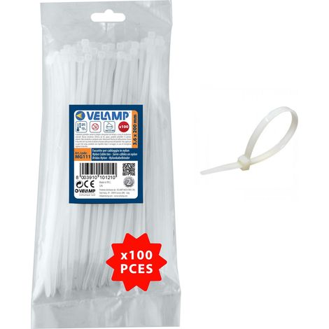 Fascette bianche in nylon 3,6x200 100pz (1/5)
