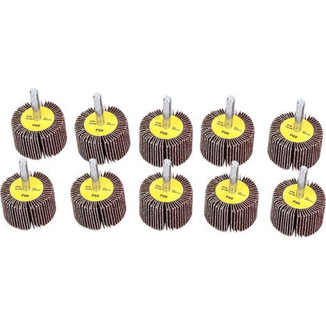 10pcs Abrasive Flap Wheels, Polishing Wheel, Flap Sanding Disc with 6mm Shank, 40×25×6mm (1/5)