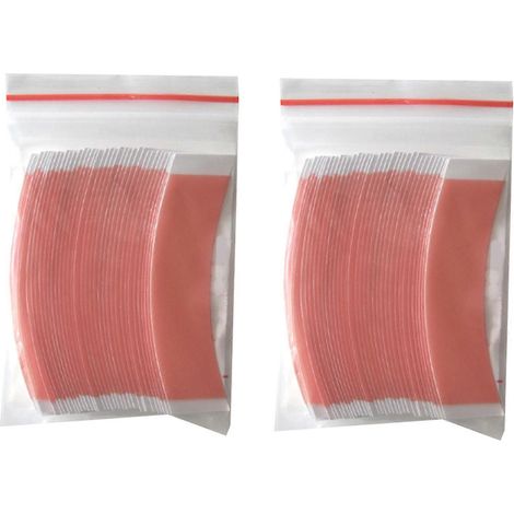 72 bandes adhésives double face Duo-Tac imperméables à forte tenue pour toupets et perruques à dentelle, forme C (1/5)