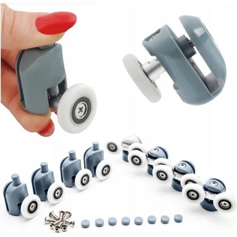 Set di 8 rotelle per box doccia - Grijs - Per porte scorrevoli fluide e silenziose - Compatibilità universale (1/5)