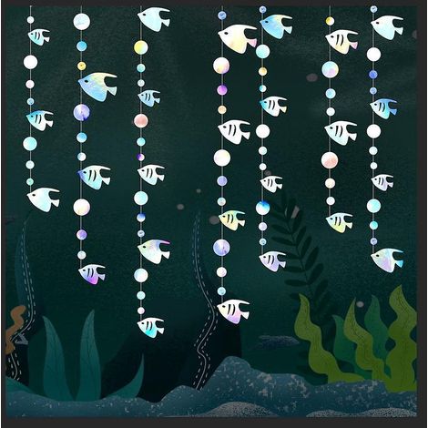 kit De Guirlandes De Fte De Poisson De L'ocan (2 Pices, 3,5 M De Longueur Chacune), Dcorations Suspendre Symphony Ocean Fish, Dcoration De Nol, A (1/5)