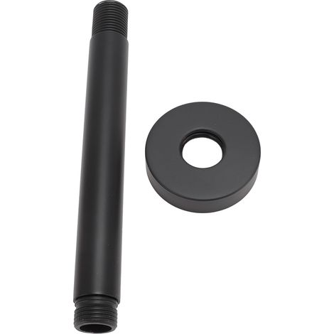 Soavoa Bras De Douche Encastré 15cm Noir Mat Acier Inoxydable Salle De Bain Design Moderne Robuste Installation Murale 1 Pièce (1/4)