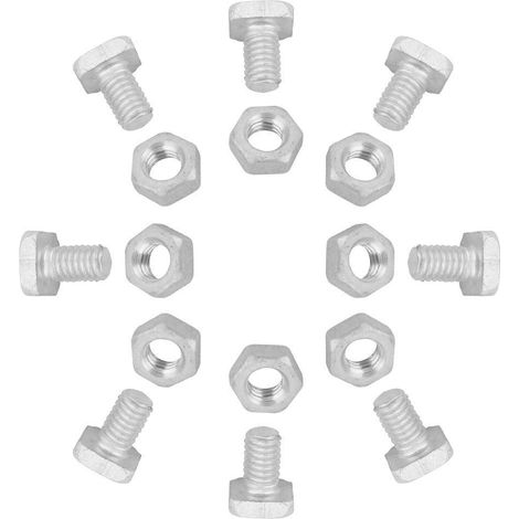 50pcs crous en aluminium + 50pcs boulons crous tote de coupe recadre et boulons M6 x 12 mm ton argent vrac ensemble de matriel (1/5)