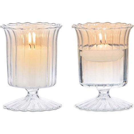 2 Pièces Chandelier en Verre, Bougeoir pour Dîner Aux Chandelles, Bougeoir Aromathérapique De La Table À Manger, Ornement De Bougeoir pour Mariage fête (1/5)