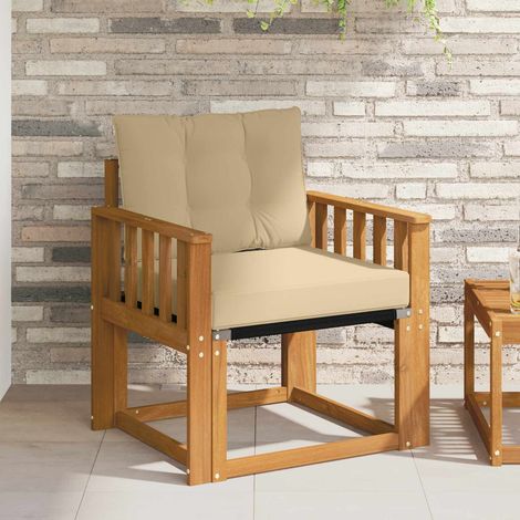 Outdoor-Sofa Massives Akazienholz und Textilene Natur