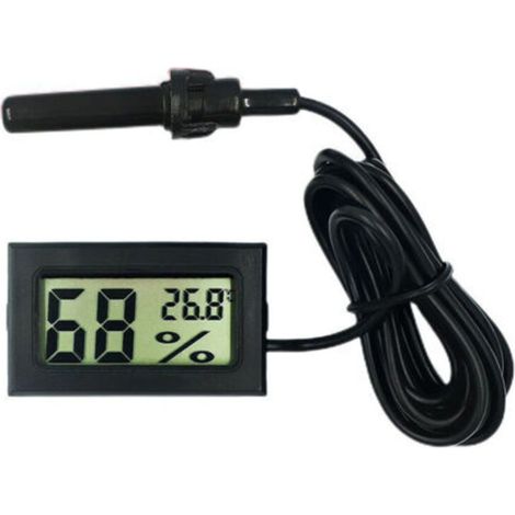 Thermomètre Hygromètre Numérique LCD, Moniteur de Température et d'Humidité avec Sonde Externe pour Incubateurs, Terrariums, Aquariums