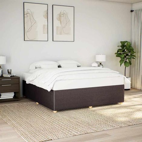 Cama sin colchón de tela marrón oscuro 180x200 cm vidaXL (1/5)