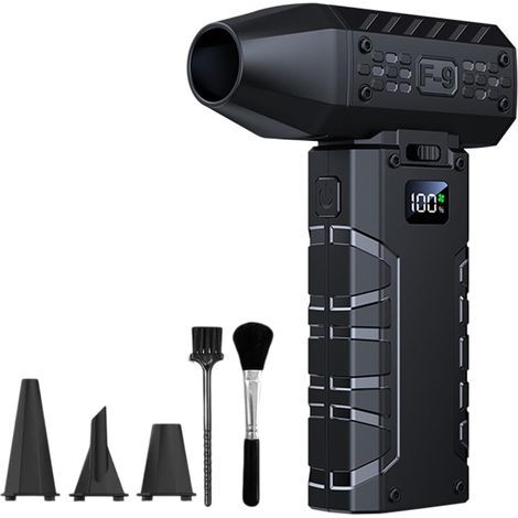 3000mAh Souffleur Air Comprimé, 130 000Tr/min,noir,Staubgebläse,Vitesse Variable en Continu, Souffleur Sans fil Rechargeable Avec Éclairage Led et Écran Hd (1/5)