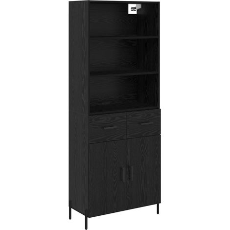 Maison Exclusive - Aparador alto con cajón Roble negro 69,5 x 34