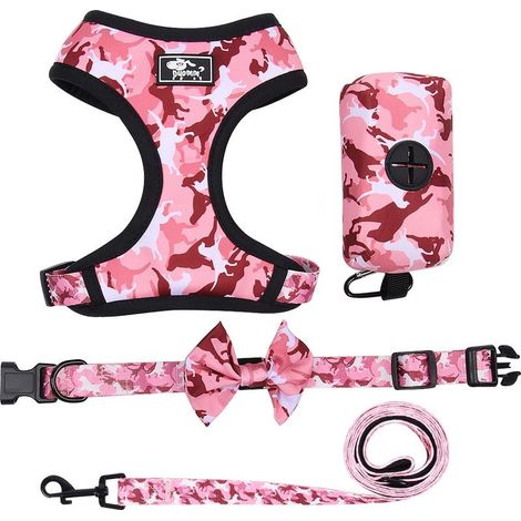 Lot de 4 accessoires pour chien, M, rose (1/5)
