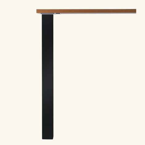 Cuisissimo – Pied de meuble pour plan de travail réglable en acier – Hauteur 87 cm – Carré Noir mat – Fixation par vis (1/4)