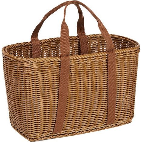 Panier à provisions en rotin avec anse, panier à provisions en rotin tressé Panier de rangement en osier Panier de transport pour légumes, fruits, stockage alimentaire (1/5)