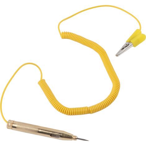 Testeur de circuit de véhicule de voiture automatique DC 6V 12V 24V Stylo de test de tension d'ampoule Jaune (1/4)