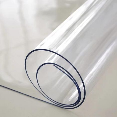 Nappe de table en PVC transparent 2mm 90x120cm imperméable et lavable