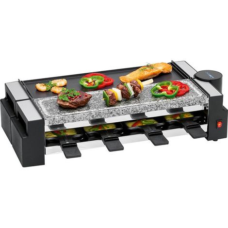 Raclette gril avec pierre chaude 8 personnes Clatronic RG 3678 Noir (1/5)