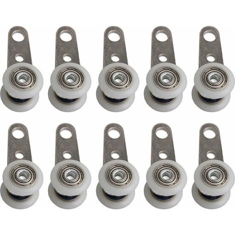 Set mit 10 Rollen für Terrassentüren oder Schiebetüren – Metall und Kunststoff – 4,5 x 1,9 cm (1/4)