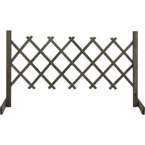 vidaXL Clôture en treillis de jardin Gris 120x60 cm Bois de sapin (1/5)