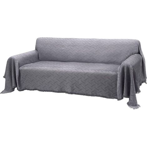 Geometric Stretch Sofa Cover, Modern Protection for 2-Seater Sofa, Pet Hair Resistant (90x150 cm) (1/5)