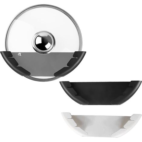 Support Pour Couvercles De Casserole - Auto-adhésif Sans Perçage - Montage Sur Porte D'armoire Ou Mur - Blanc - 1 Pièce (1/5)