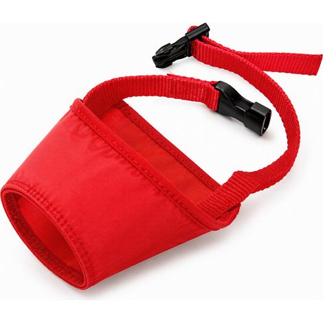 Muselière réglable pour chien panneau rouge 8,8 x 6,5 cm (1/5)