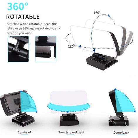 Lampe LED portable pour streaming et conférences vidéo, éclairage d'appoint réglable