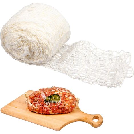 310102 Fleischnetz 15 cm x 5 m, Temperatur 220 °C, Baumwolle, flexibles Netz zum Räuchern, Umrühren und Garen (1/5)