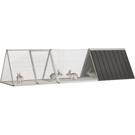 Maison Exclusive - Gabbia per conigli antracite 302,5x80,5x71 cm in acciaio zincato