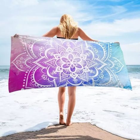 Serviette de Plage - Coloré 01 - 180x90cm - Synthétique - Rectangulaire - Lavable (1/4)