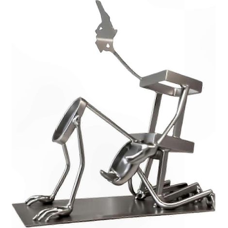 Support de Bouteille Crâne Métal pour Déco Bar - Porte-Bouteille Original pour Whisky, Bière, Vin et Soda - Design Squelette Amusant (1/5)