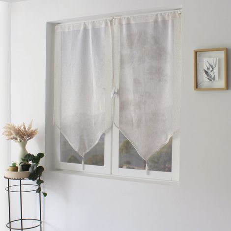 Paire de Voilages à Pointes "Louna" 60x120cm Blanc