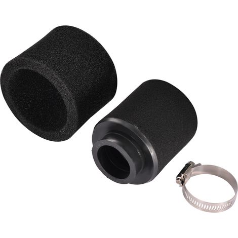Set aus zwei 38-mm-Luftfiltern aus schwarzem Schwamm, universelle Luftfilter für Offroad-Motorräder und Quads, waschbar und mit hohem Durchfluss. (1/5)