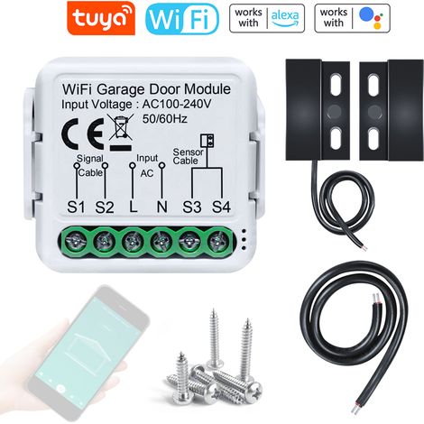 Lifcausal – Contrôleur d'ouverture de porte de garage WiFi – Compatible Alexa et Google Home – Surveillance en temps réel – Installation simplifiée (1/5)