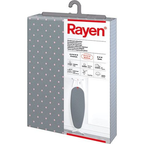 Funda para tabla de planchar 130 x 47 cm - Gris y puntos blancos - Rayen