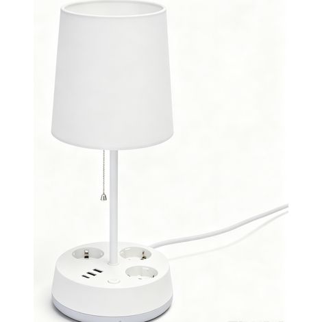 Lampe avec Prise et Port USB – Douille E27, Sans Ampoule, Design Pratique pour Chambre et Bureau, Confort Quotidien (1/4)