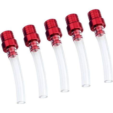 Sollbry 5 Pièces Tuba Bouchon Carburant, Valve Ventilation Reniflard Tuyau Pour Moto, Bouchon Du Réservoir D'essence Réservoir Pétrole Tuyau, Valve D'échappement Tuba Pour Réservoir Carburant(Rouge) (1/4)