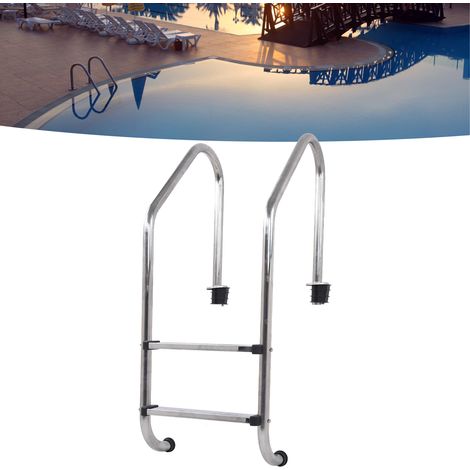 [Scalette per piscina] SL215 [2 gradini antiscivolo in acciaio inox 304] per piscine private e di grandi dimensioni (1/4)