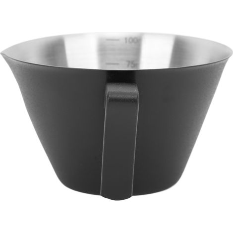 Verre doseur café 100 ml en acier inox 304 noir mat transportable anti-rouille pour maison café bureau hôtel (1/5)
