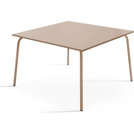 Table de jardin carrée en acier taupe  - Palavas (1/5)
