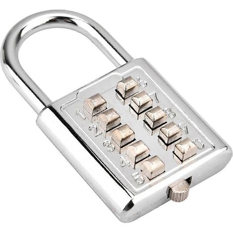 Cadenas à combinaison à 10 boutons, cadenas à bouton-poussoir aveugle (1/3)