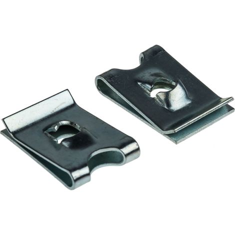 Rs Pro – Écrou cage acier No. 6 – Filetage métrique pas standard – Finition passivée claire et galvanisée – Pour panneaux 0.5 à 1.6mm