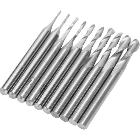 Lot de 10 fraises spirales pour défonceuse, outils de gravure et sculpture, 5 types de lames différentes (1/5)