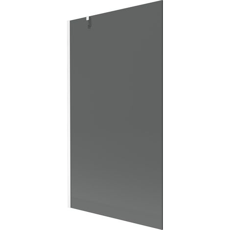 Mampara de Bañera 1 hoja Vidrio ahumado, 100x150 cm, Perfil cromo