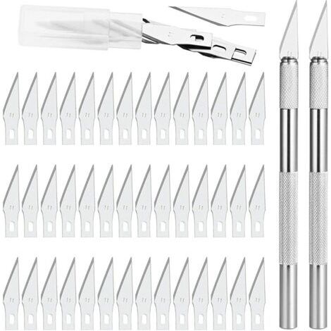 Precision Cutter 2 Scalpel avec 42 lames, Cutter de Précision Couteau pour Découpe de Travail d'art Bricolage, Spéléologie, Sculpture, Diy Sculpture Couteaux de Loisirs