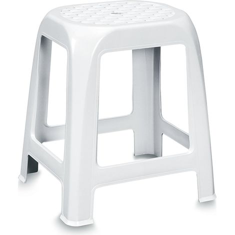 Tabouret de salle de bain - 1 unité - Plastique robuste - Support stable jusqu'à 100 kg - Pour adulte et enfant - 41x35x46 cm (1/4)