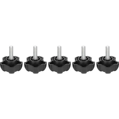 Poignée moletée étoile M6, bouton de serrage plastique, vis de fixation pour machines-outils, kit de 5 pièces avec taraudage. (1/5)