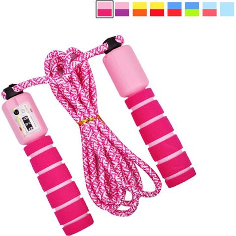 Corde à sauter pour enfants avec compteur, rose rouge, corde ajustable pour fitness et exercice, idéale garçons et filles (1/5)