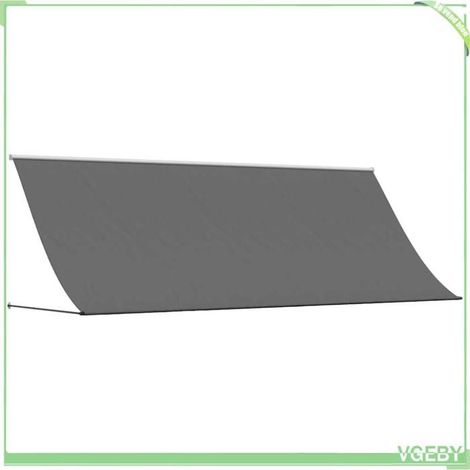 Auvent rétractable - FAFEICY - 368756 - Anthracite - 400x150 cm - Tissu anti-UV (1/5)