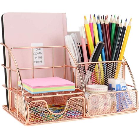 Boîte de rangement de bureau avec porte-stylo pour bac à lettres, (1/3)