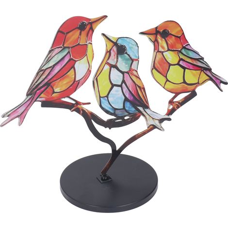 Vogel-Serie aus Metalllegierung, Heimdekoration, Stressabbau-Sockel, abnehmbare Vogel-Kunstornamente aus Metall (1/5)